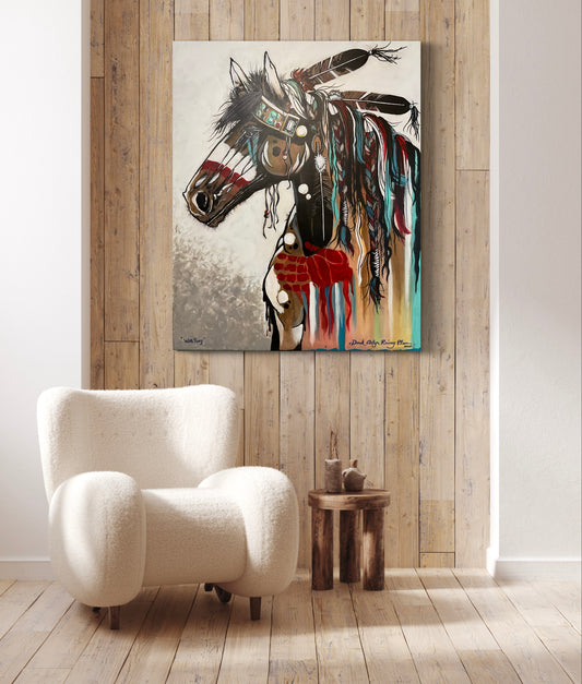 “War Pony” Acrylic & Ink Painting, ORIGINAL